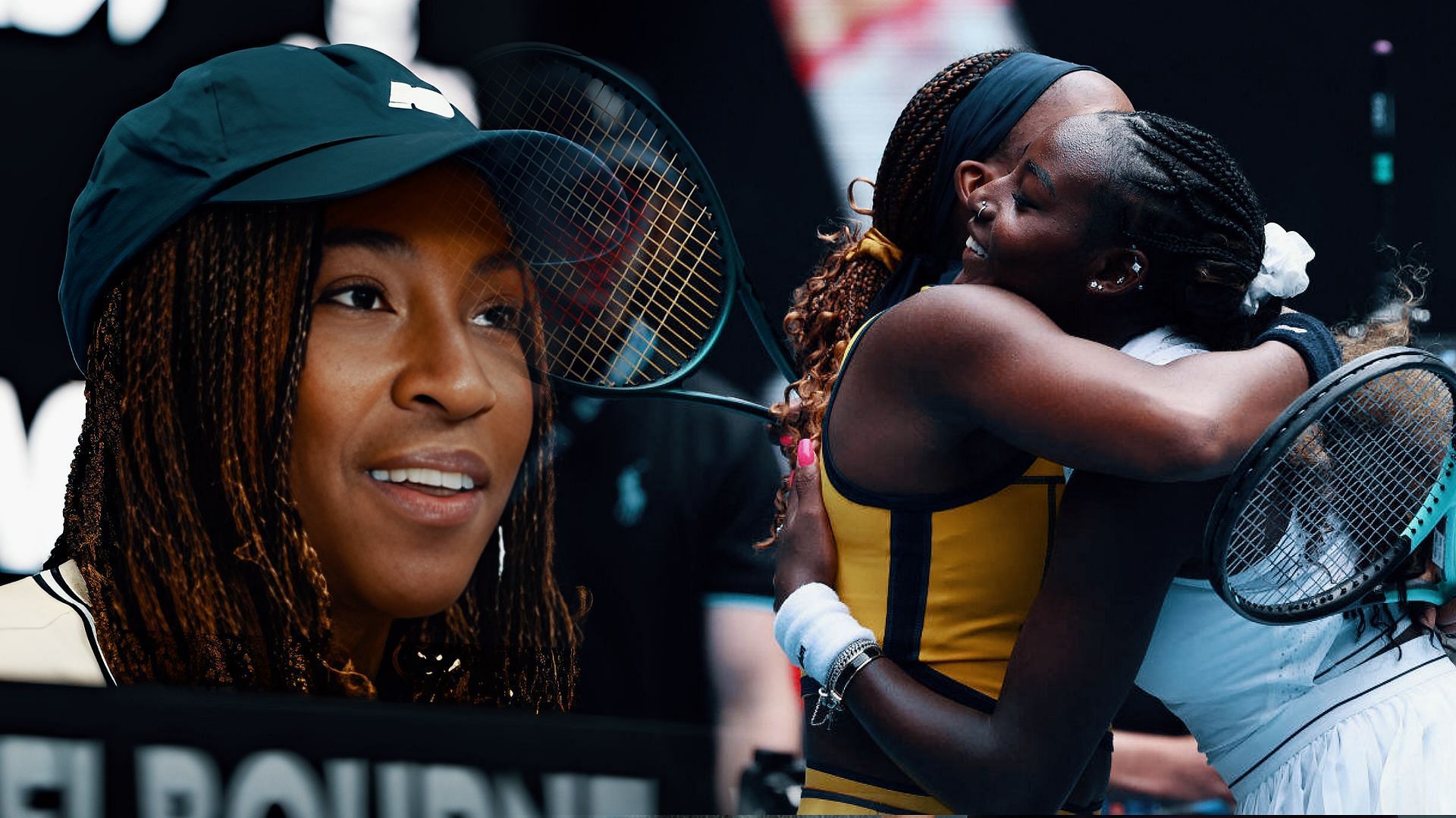 Coco Gauff (left) and with Alycia Parks(right)