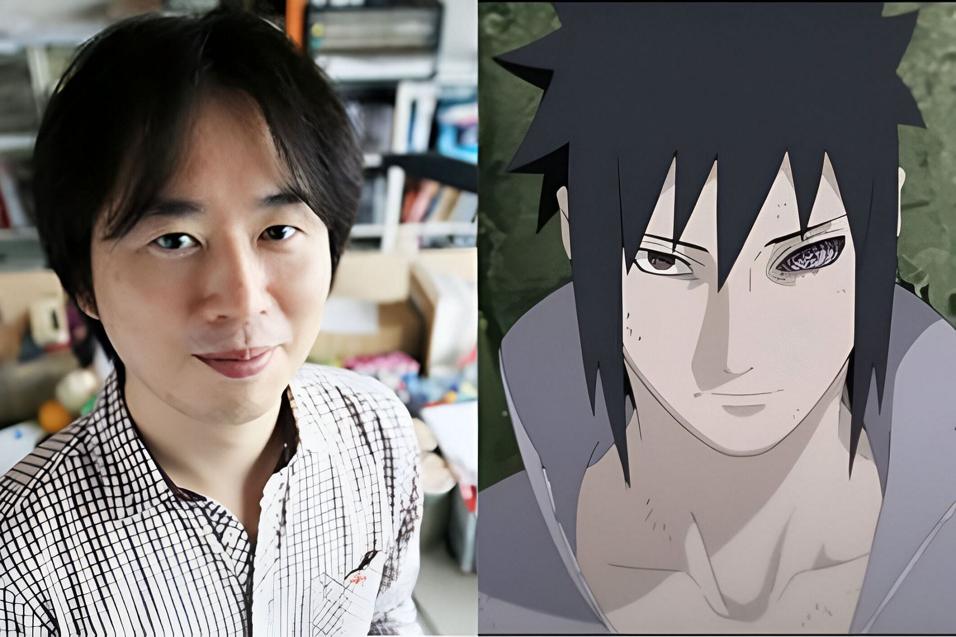 Masashi Kishimoto (left). Sasuke Uchiha (right) (Image via Studio Pierrot)
