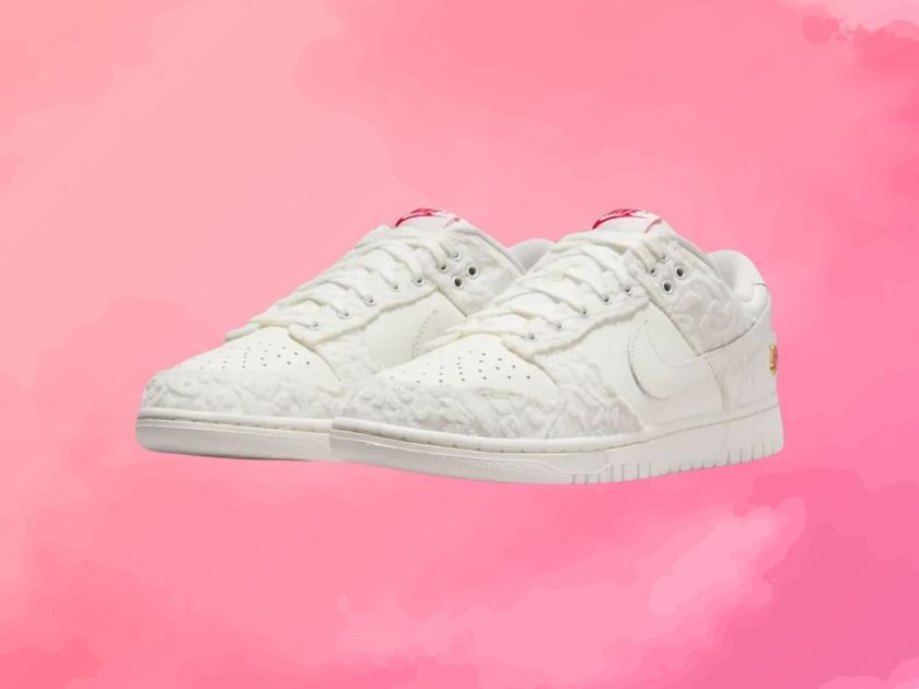 pink nike with flowers