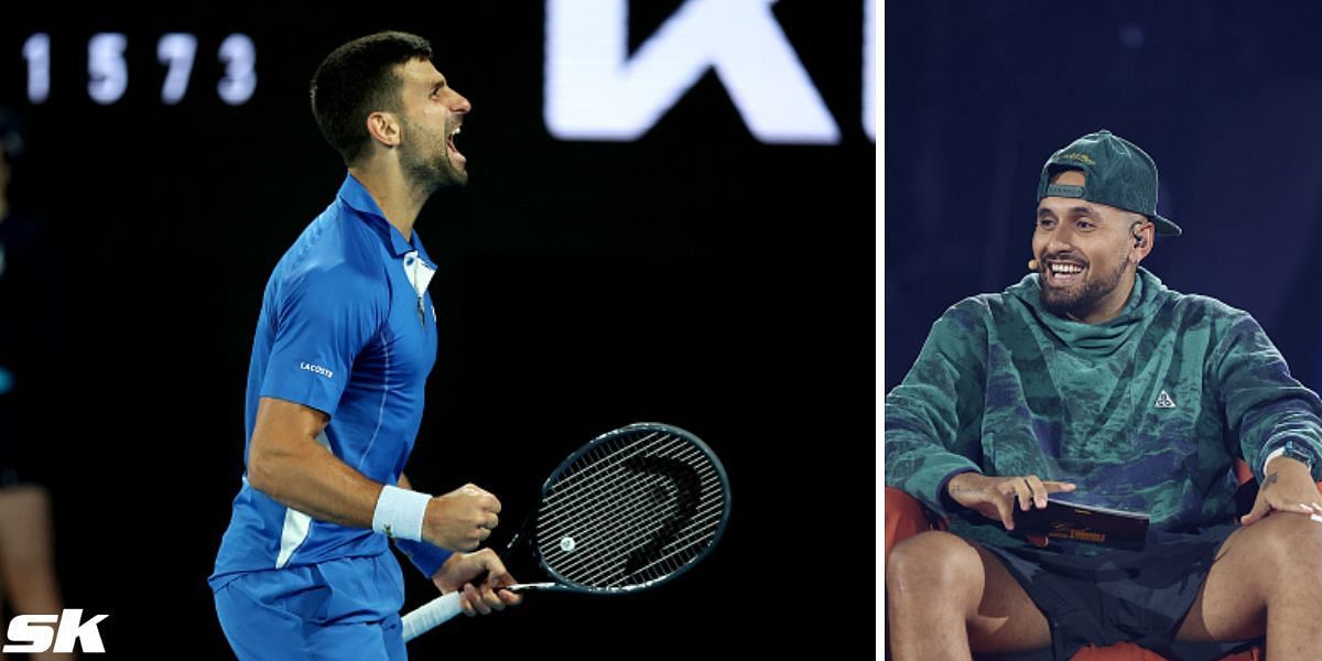 Novak Djokovic (L) and Nick Kyrgios (R)