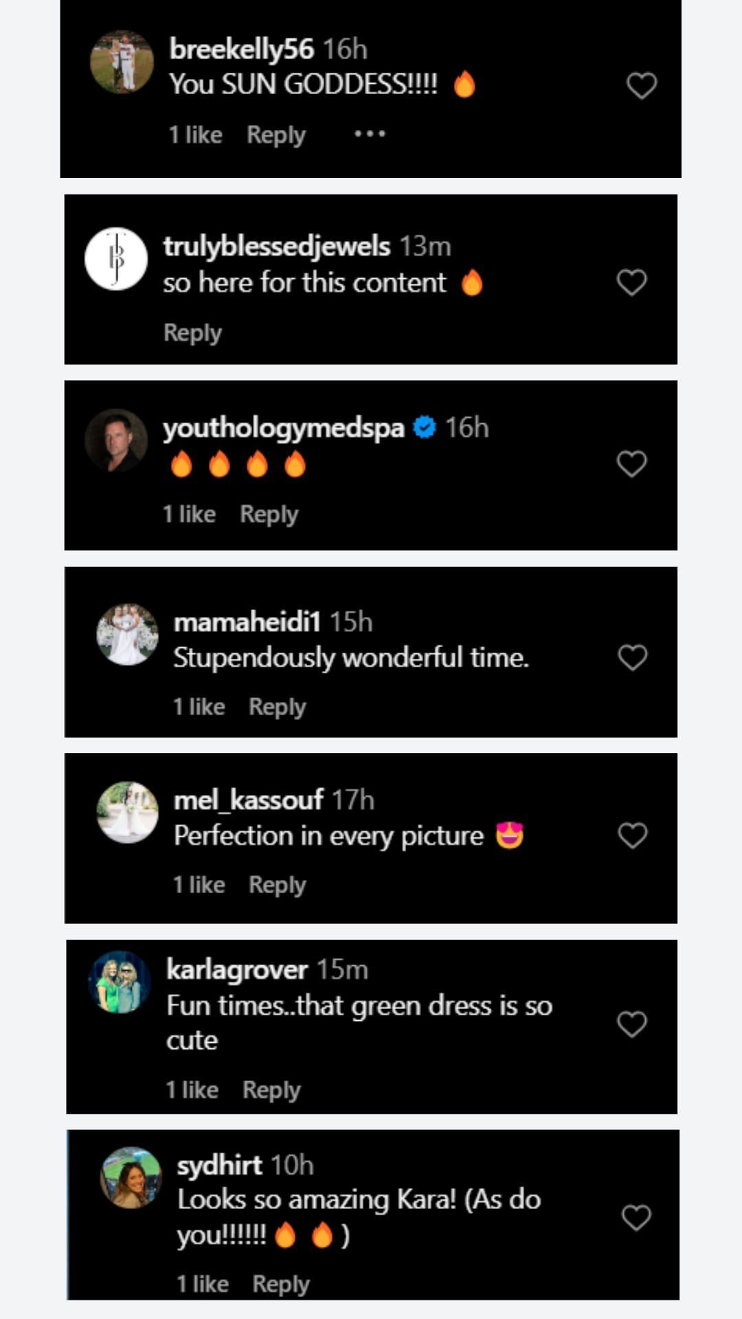 Comments on Kara Bieber&#039;s Instagram