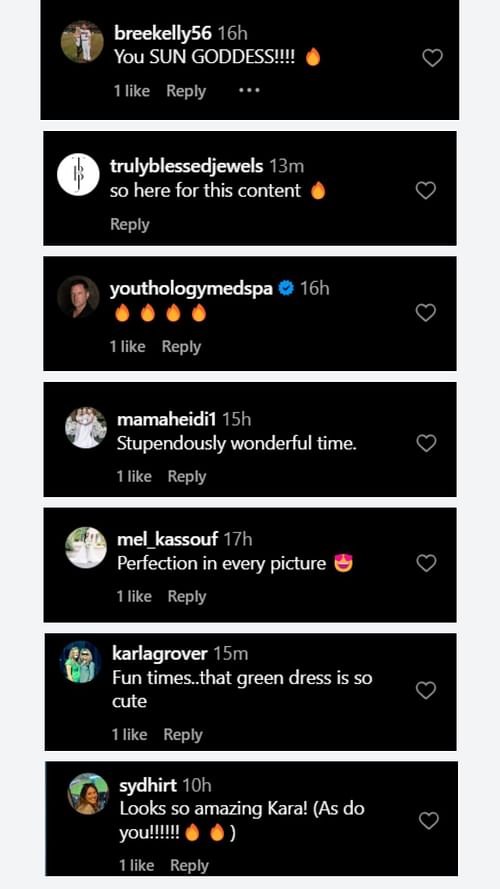 Comments on Kara Bieber's Instagram