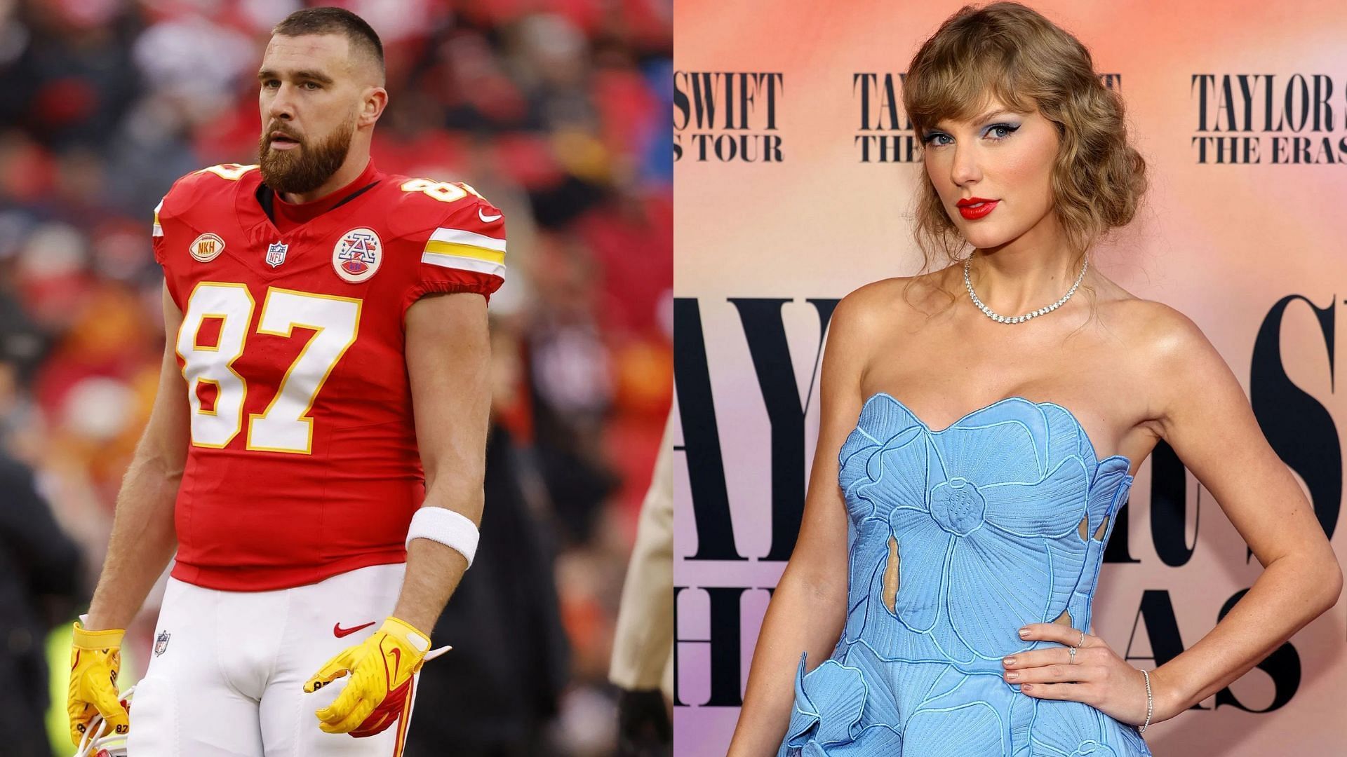 All-Pro tight end Travis Kelce and 12-time Grammy Award winner Taylor Swift