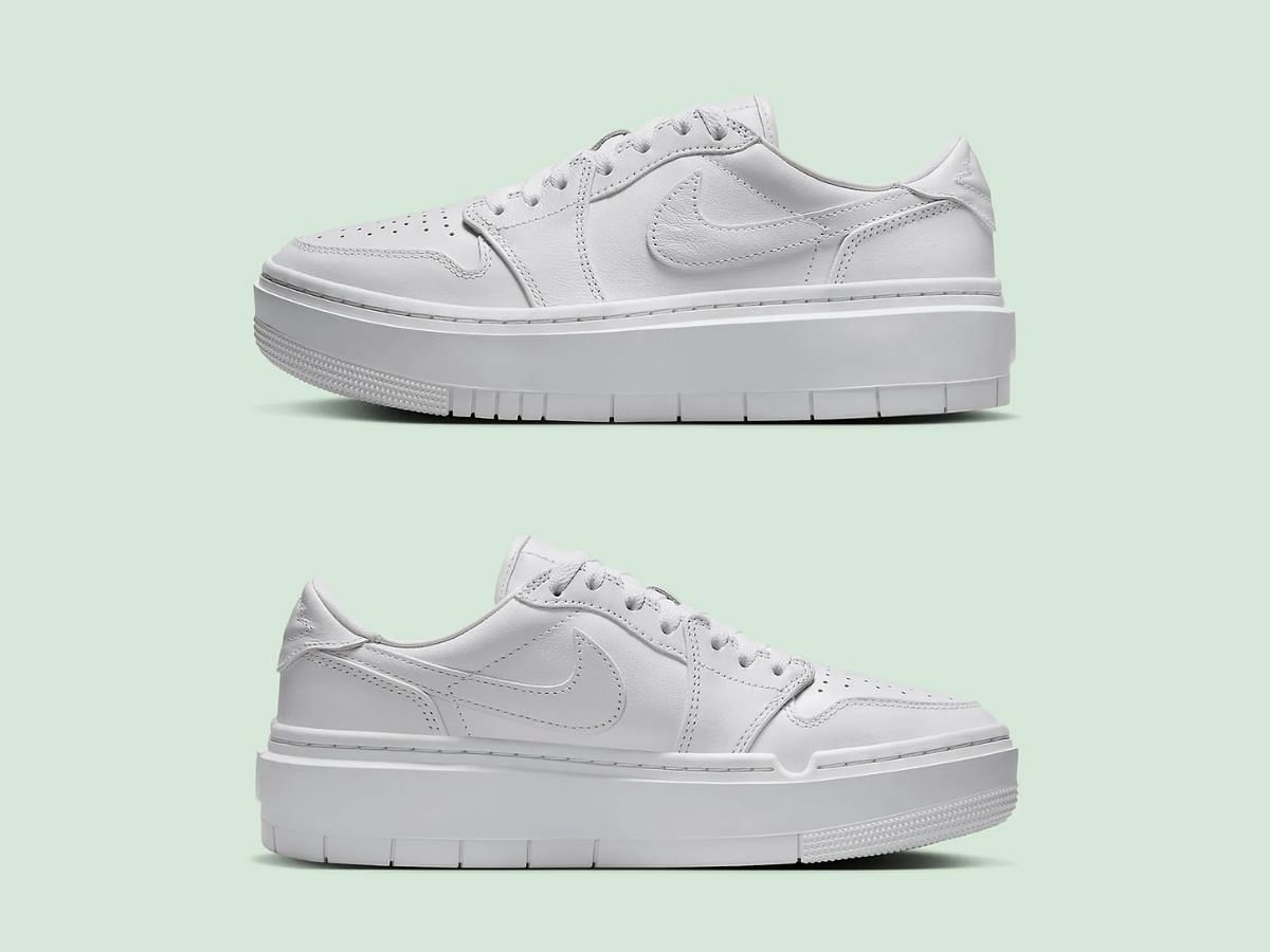 Air Jordan 1 Elevate Low &ldquo;Triple-White&rdquo; sneakers (Image via Sneaker News)