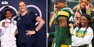 "Hurt" - Simone Biles reacts to coach Cecile Landi supporting Dallas Cowboys in NFL playoff clash vs Jonathan Owens' team Green Bay Packers