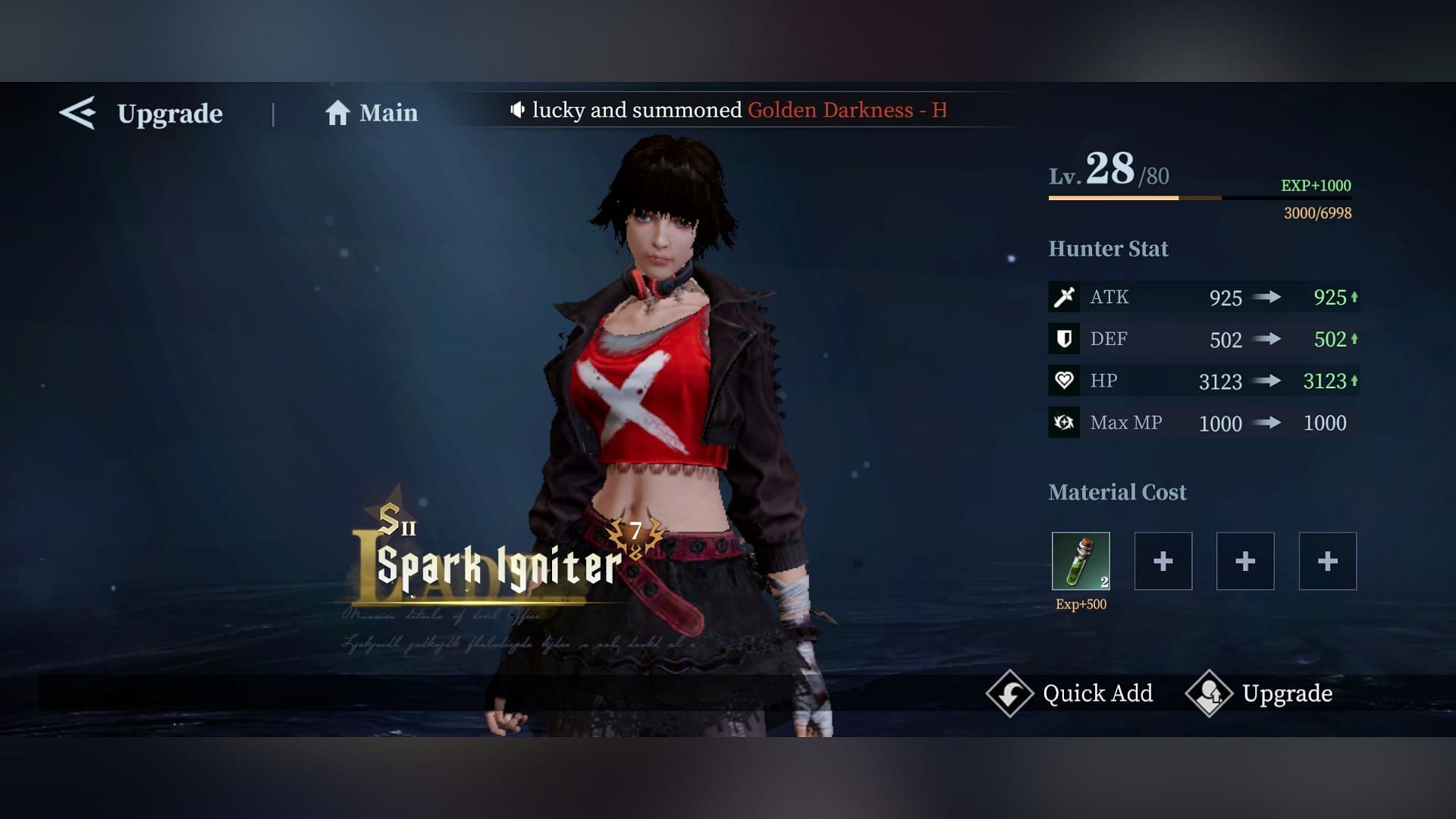 Upgrading Hunters and weapons makes in-game progression faster for Devil May Cry Peak of Combat beginners. (Image via Nebula Joy)