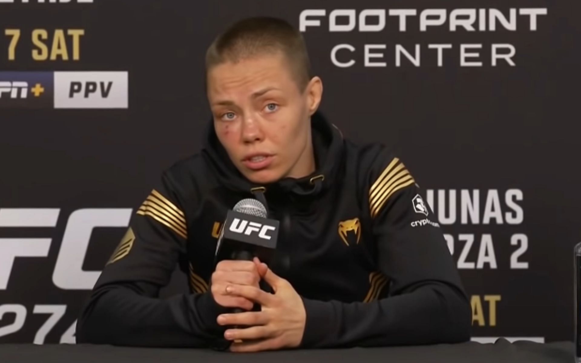 Rose Namajunas [Pictured] is reportedly scheduled to return at UFC Vegas 88 [Image courtesy: UFC - YouTube]