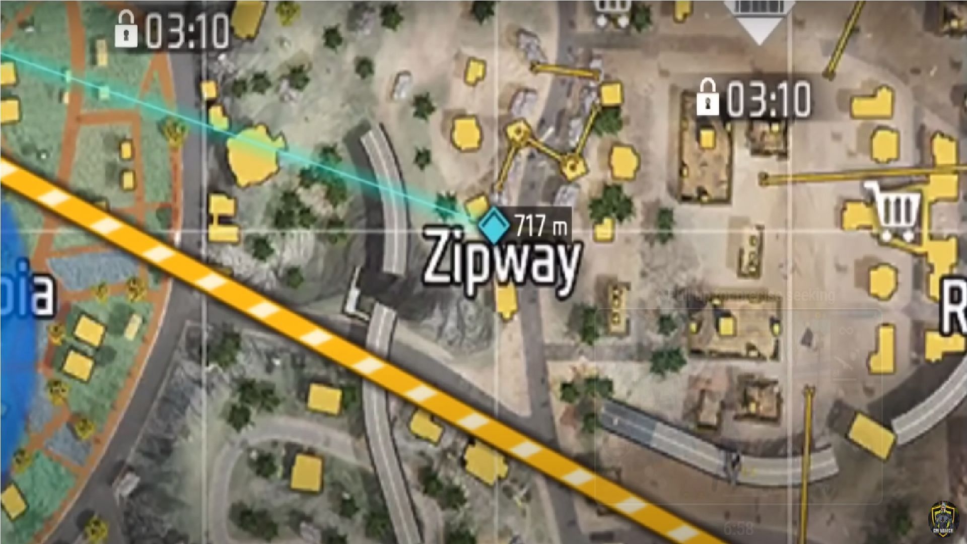 The Zipway terrain in Nexterra map has undergone some adjustments (Image via YouTube/GW Manish)