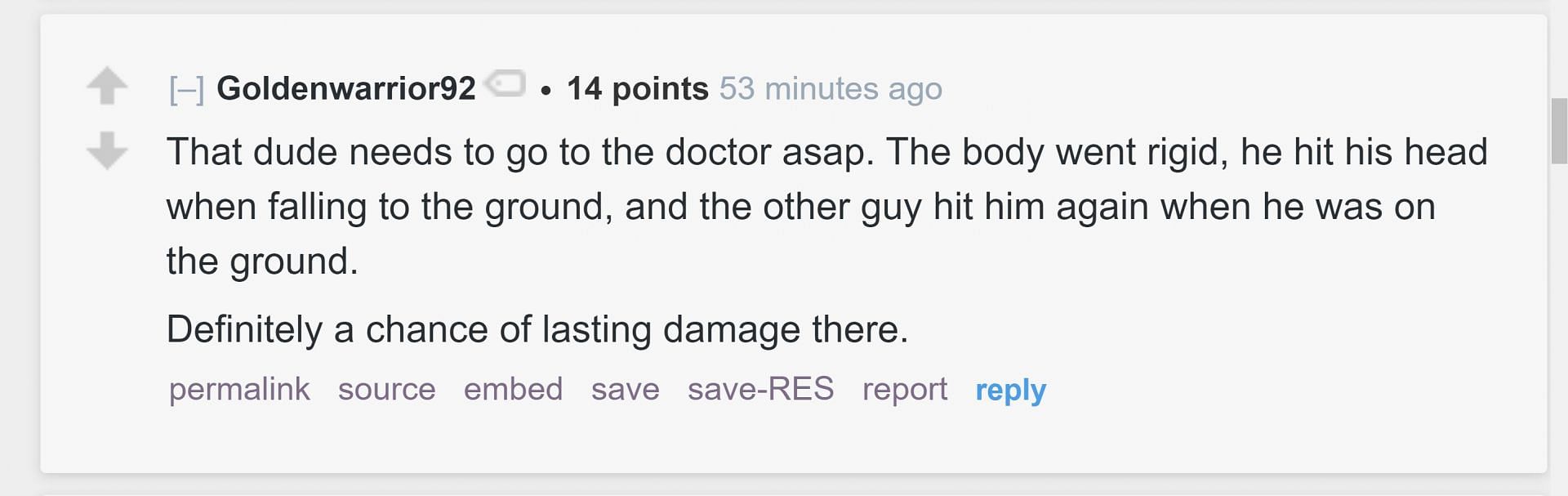 Redditor u/Goldenwarrior92&#039;s comment in which they believed Melt required immediate medical assistance (Image via r/LivestreamFail subreddit)