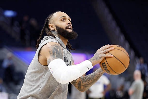 Gary Trent Jr. #33 of the Toronto Raptors warms up before the game against the Golden State Warriors at Chase Center on January 07, 2024 in San...