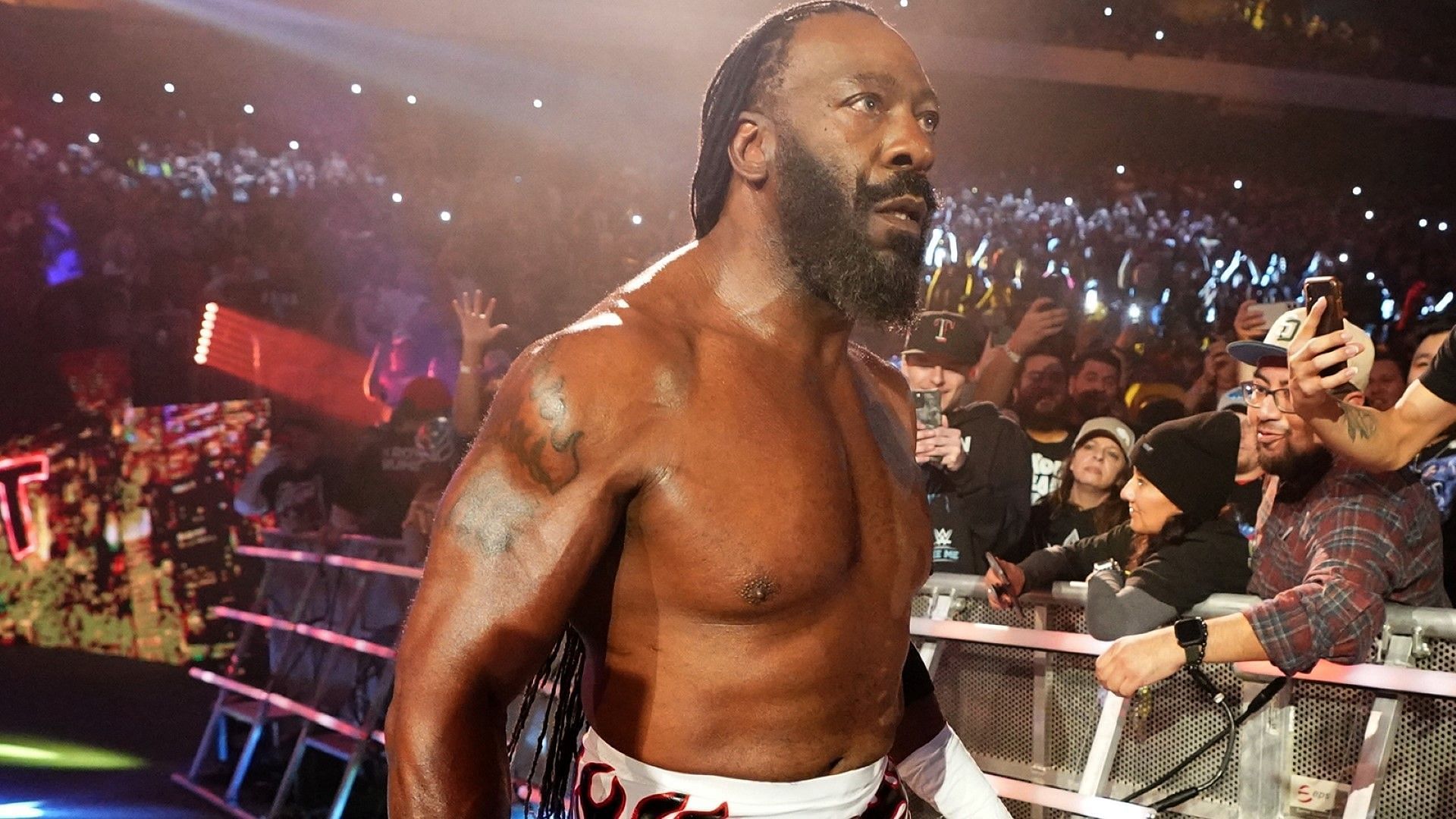 Booker T heads to the ring at WWE Royal Rumble