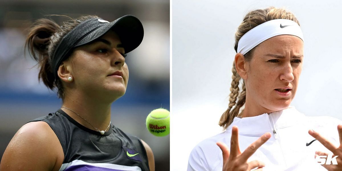 Bianca Andreescu (L) and Victoria Azarenka (R)