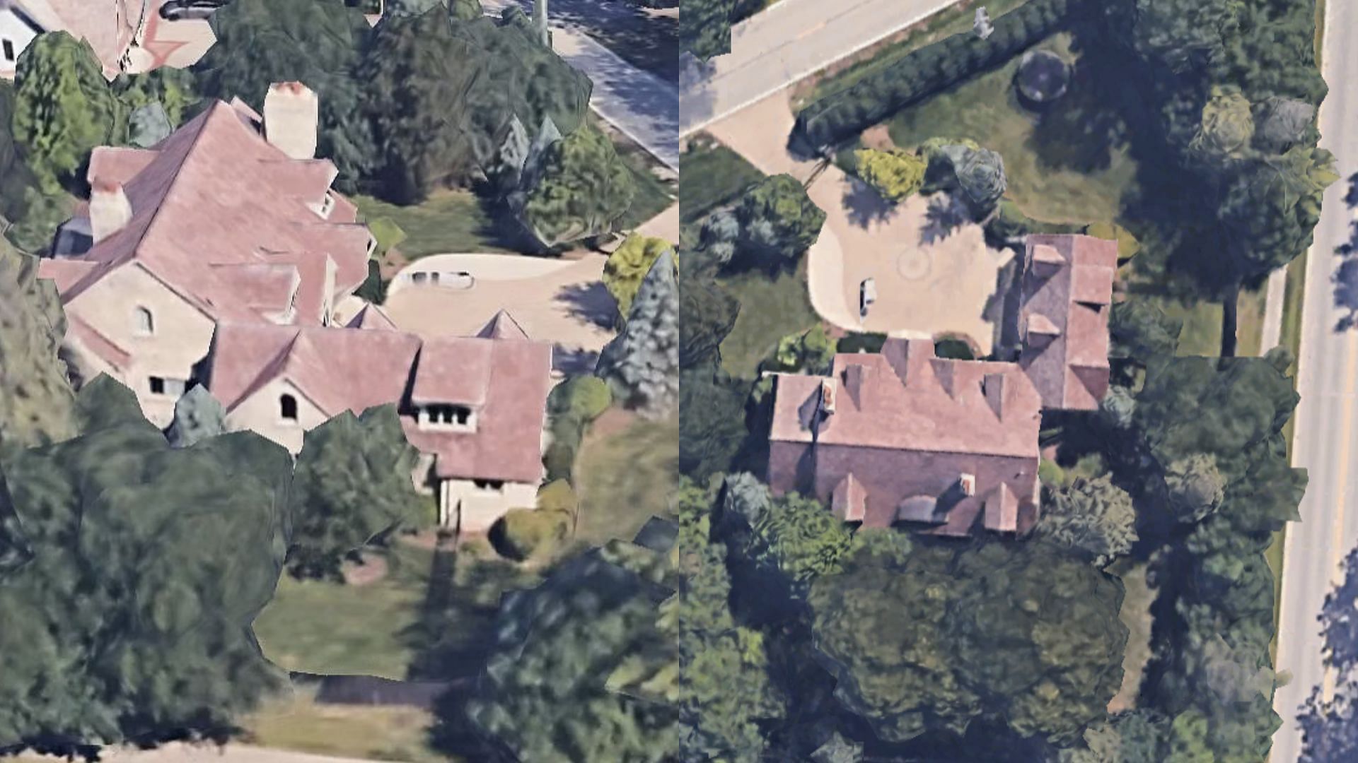 Satellite views of Justin Fields' Lake Forest house