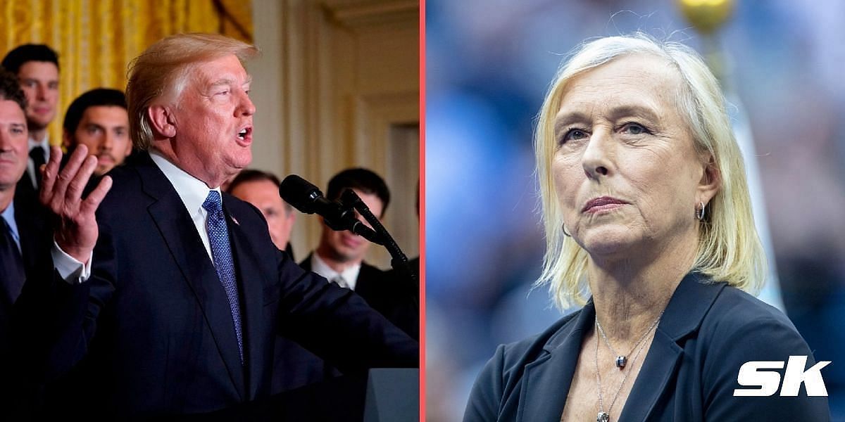 Donald Trump (L) and Martina Navratilova (R)