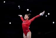 Suni Lee during the women's All-Around Final at the FIG Artistic Gymnastics World Championships. (Photo by Laurence Griffiths/Getty Images)