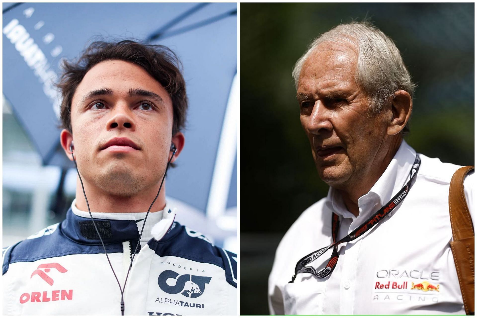 Nyck De Vries (L) and Helmut Marko (R) (Collage via Sportskeeda)