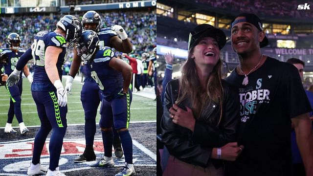 Julio Rodriguez and Jordyn Huitema cheer on Seattle's football scene