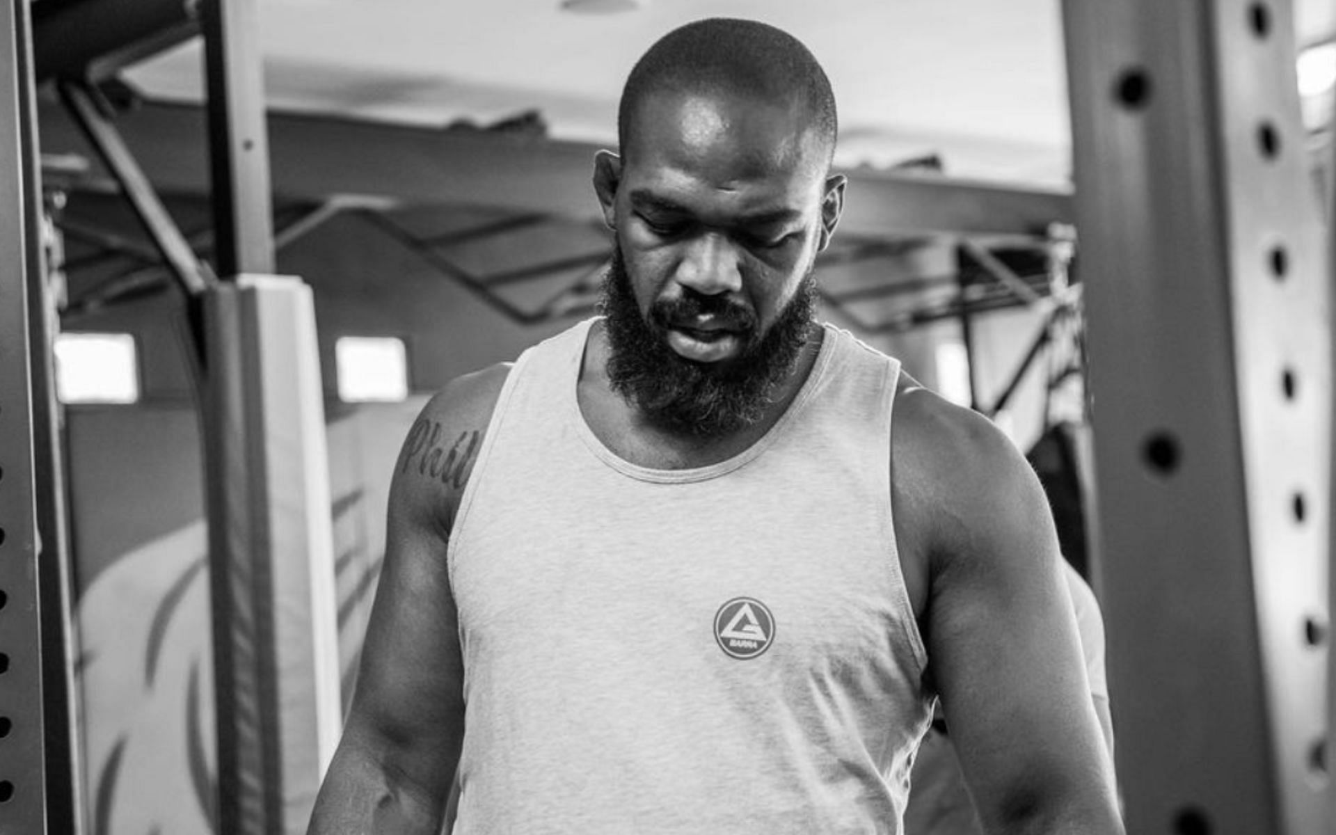 Jon Jones comedically tweeting his weight insecurities while recovering from pectoral surgery [Photo Courtesy @jonnybones on Instagram]