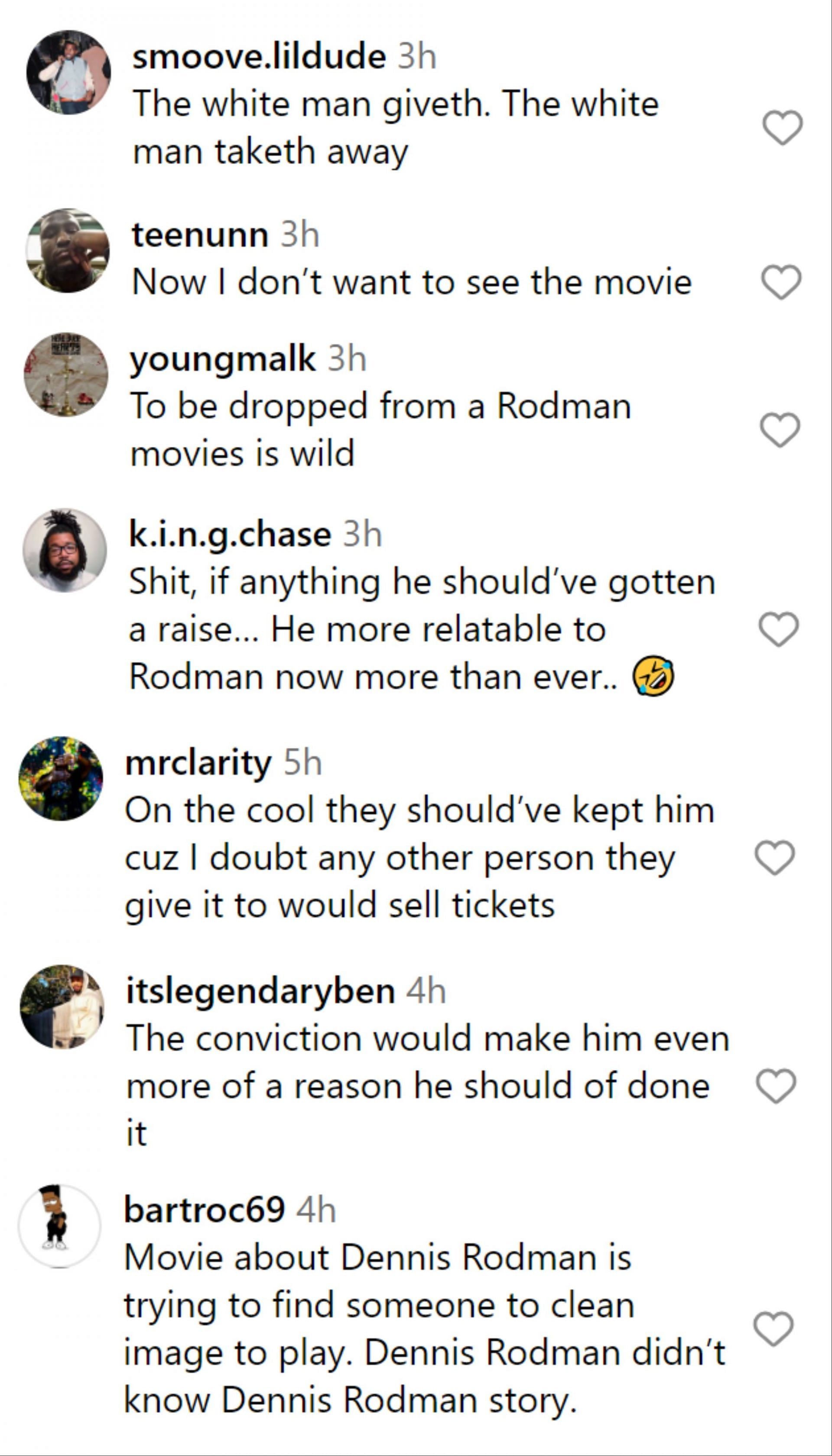 Fan comments on Rodman-Majors news.