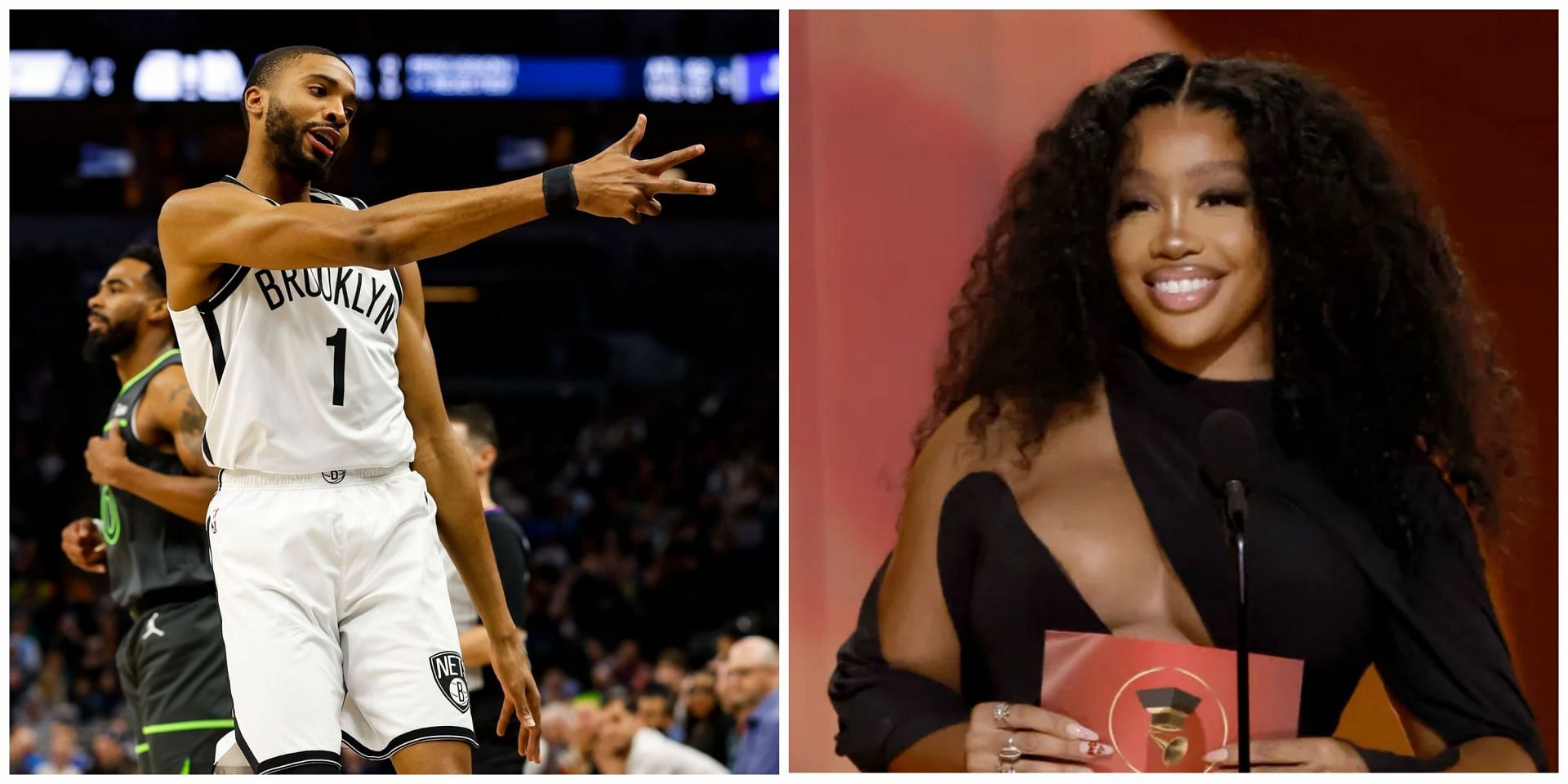 Fans react as Mikal Bridges play with singer-songwriter H.E.R.