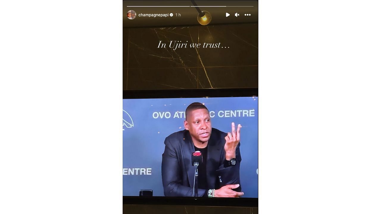 Rapper Drake took to Instagram to show his faith in Raptors GM