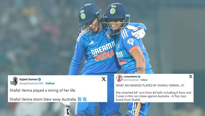 "Lady Sehwag on fire" - Netizens react after Shafali Verma's blazing 64* helps India thump Australia in 1st T20I