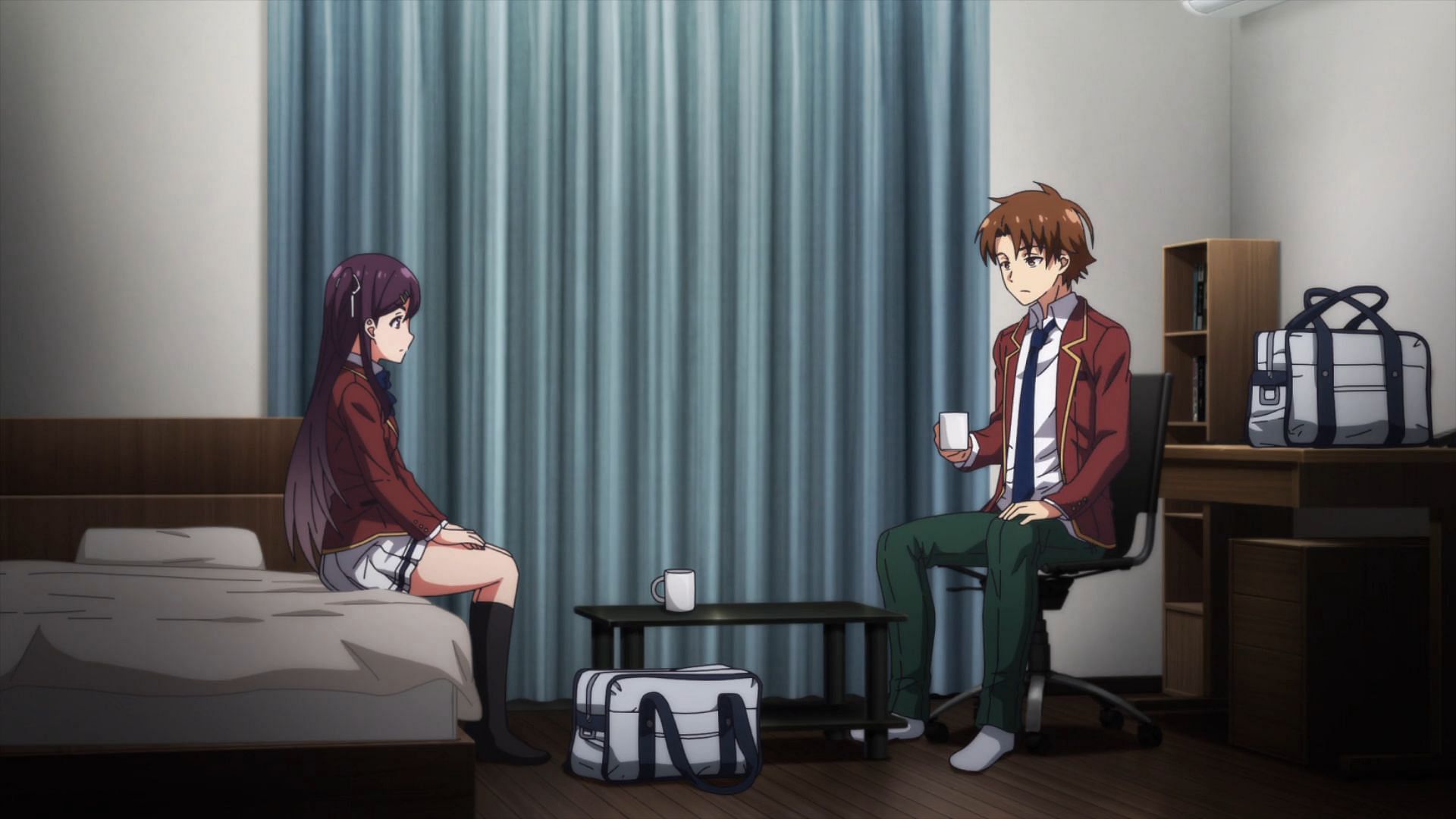 Kamuro and Kiyotaka, as seen in Classroom of the Elite Season 3 Episode 3 (Image via Lerche)