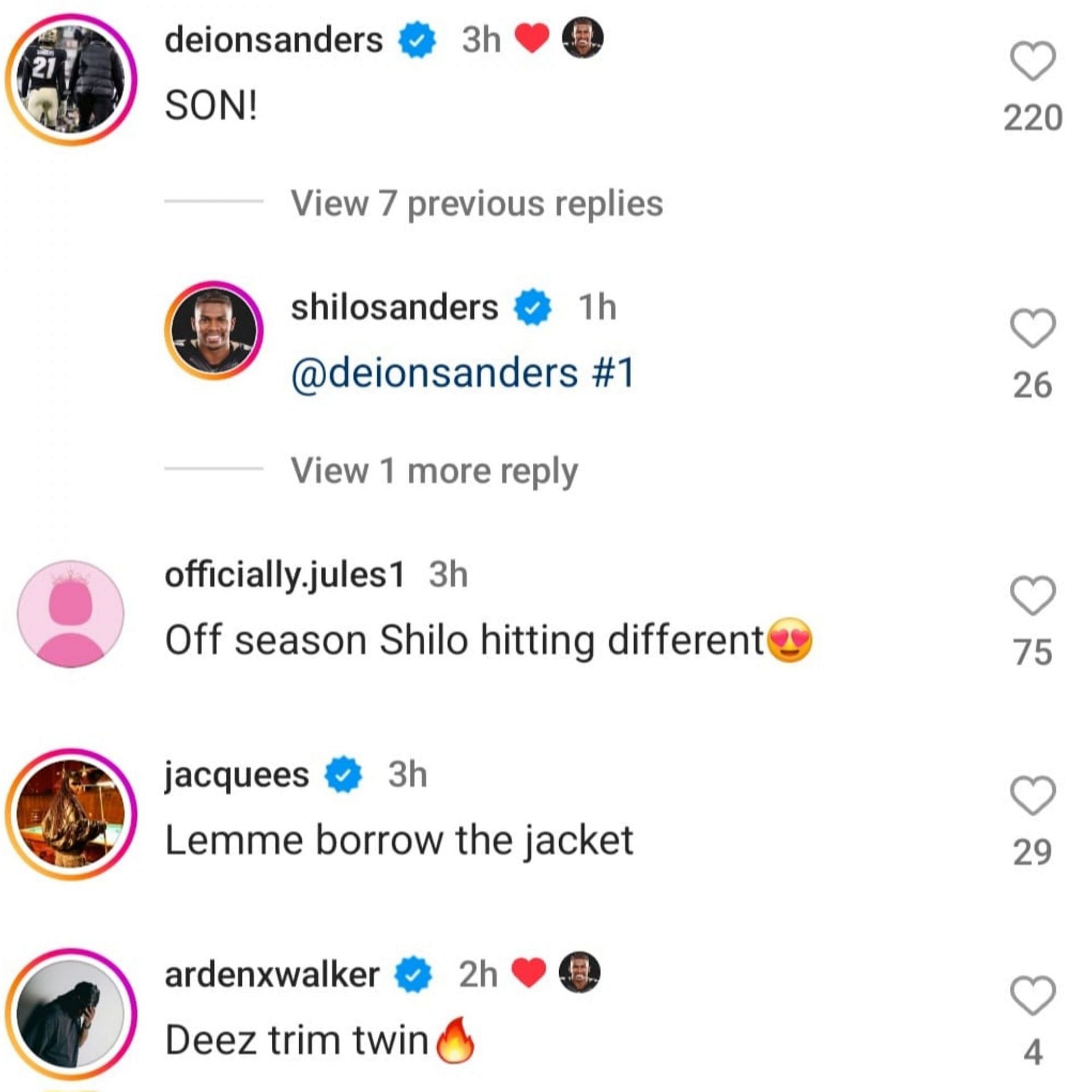 Comments from Shilo&#039;s dad, Deion Sanders and other fans.