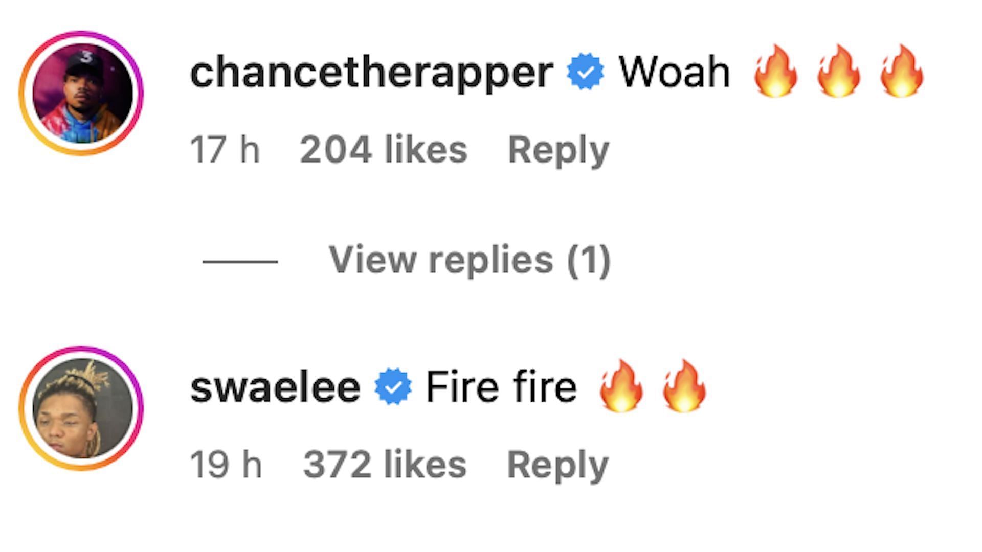 Chance The Rapper and Swaelee comment on the Pharrell x LEGO Collaboration (Image via Instagram/@pharrell )