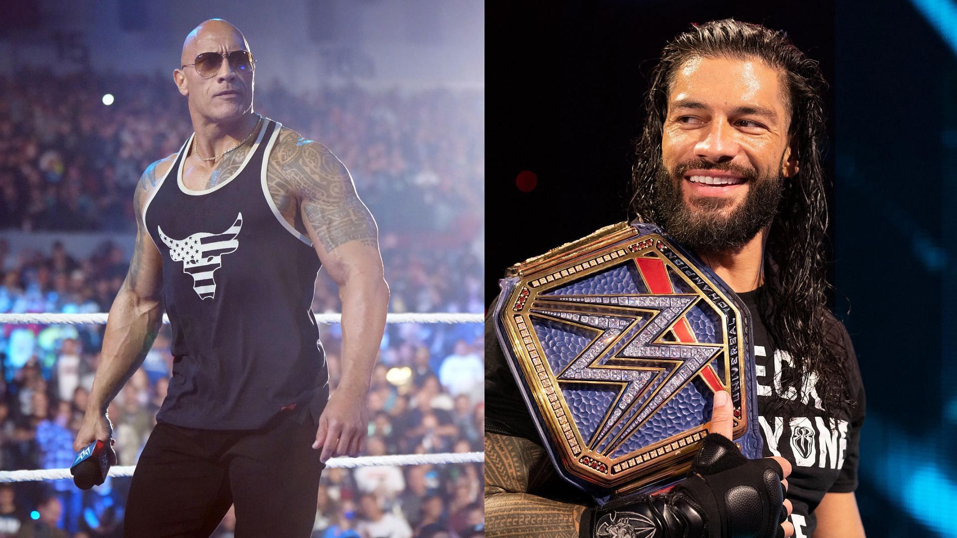 The Rock (left), Roman Reigns (right)