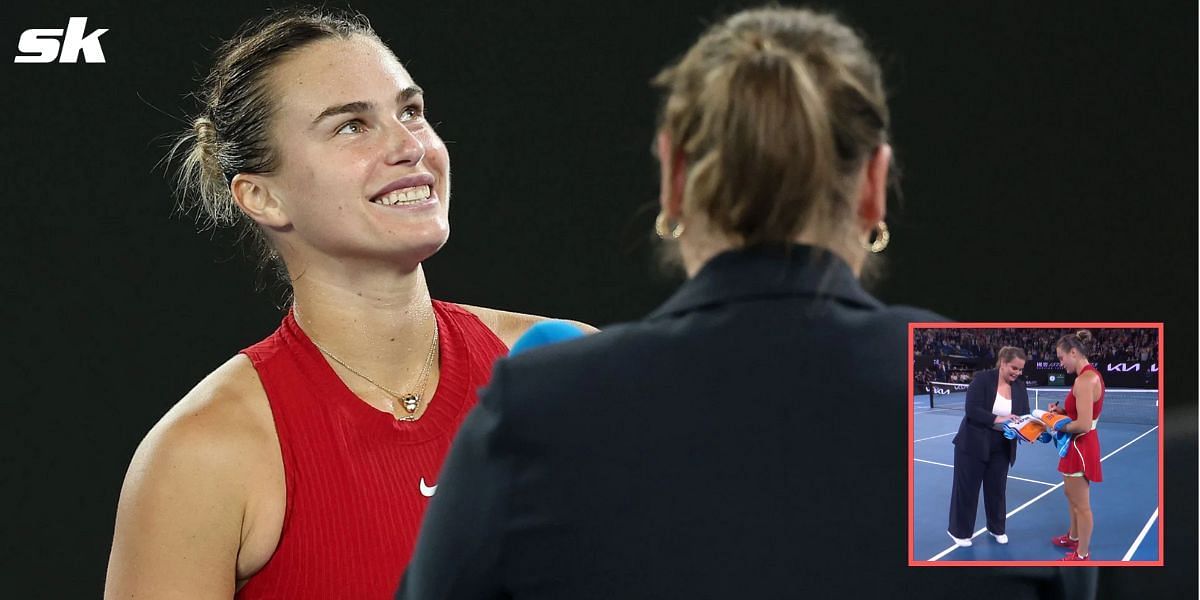 Aryna Sabalenka and Jelena Dokic pictured at the 2024 Australian Open