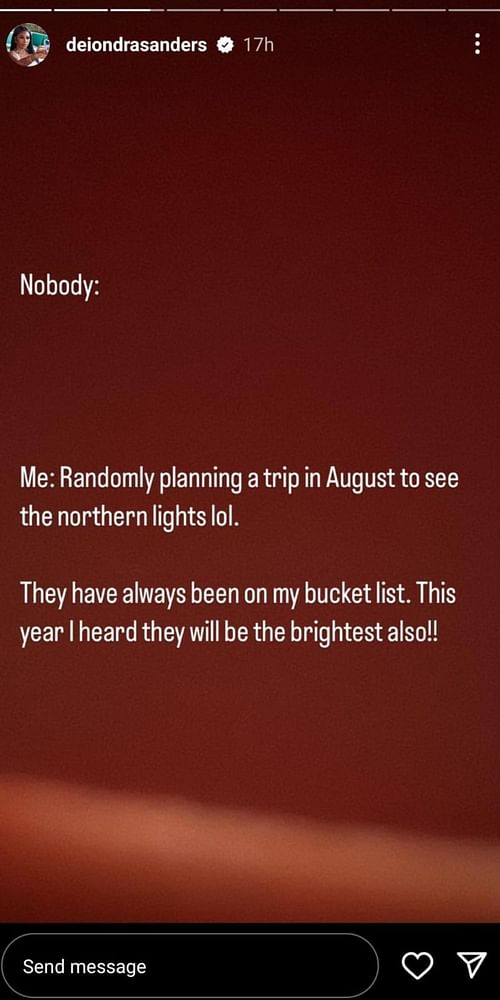 Coach Prime's daughter planning a trip.