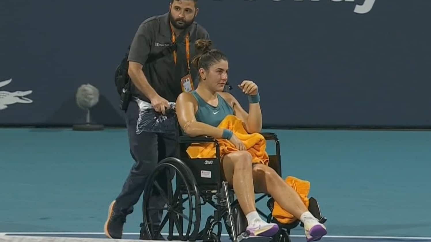 Bianca Andreescu injured her ankle during her fourth-round match against Ekaterina Alexandrova