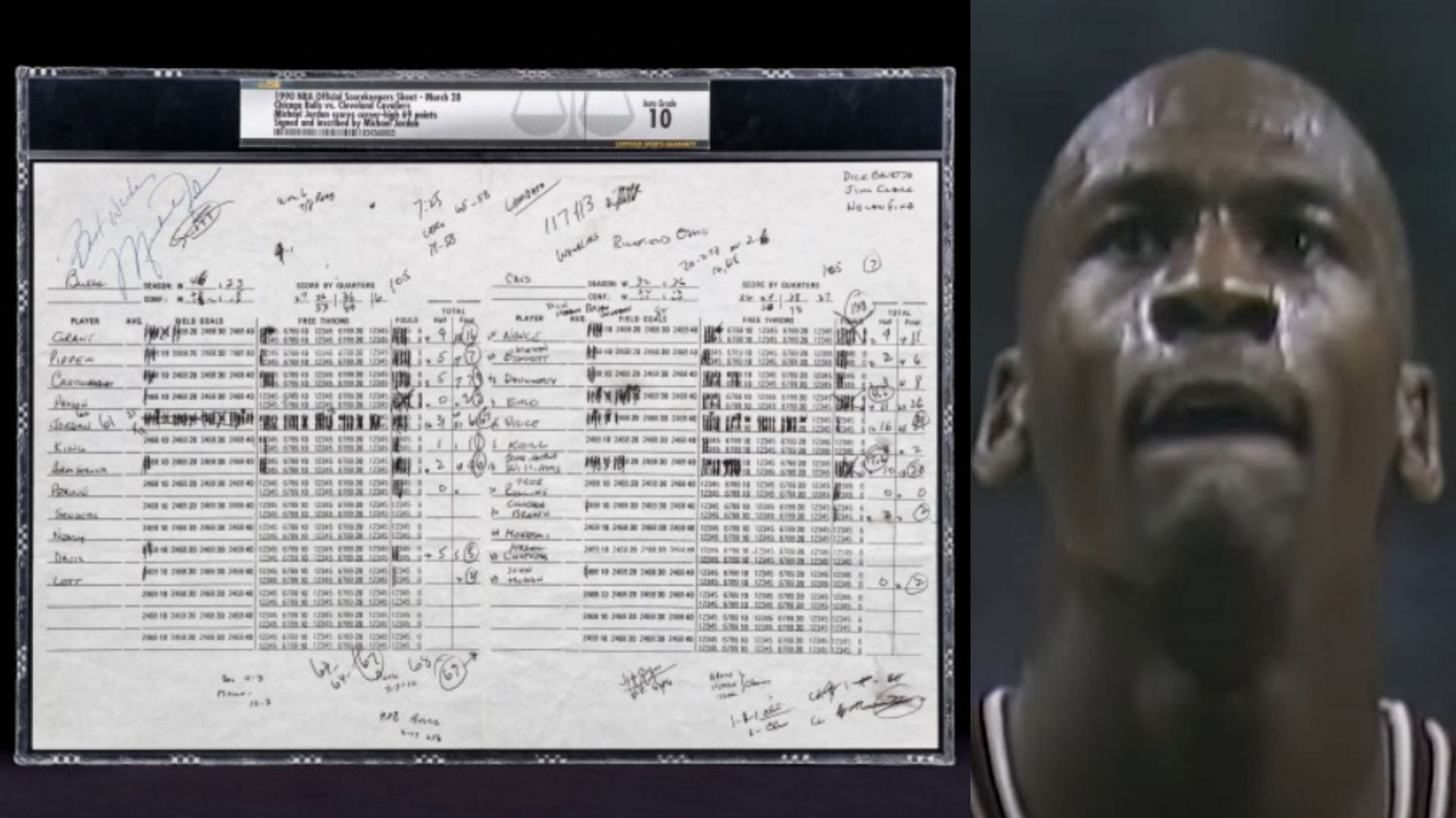 Score sheet from Michael Jordan