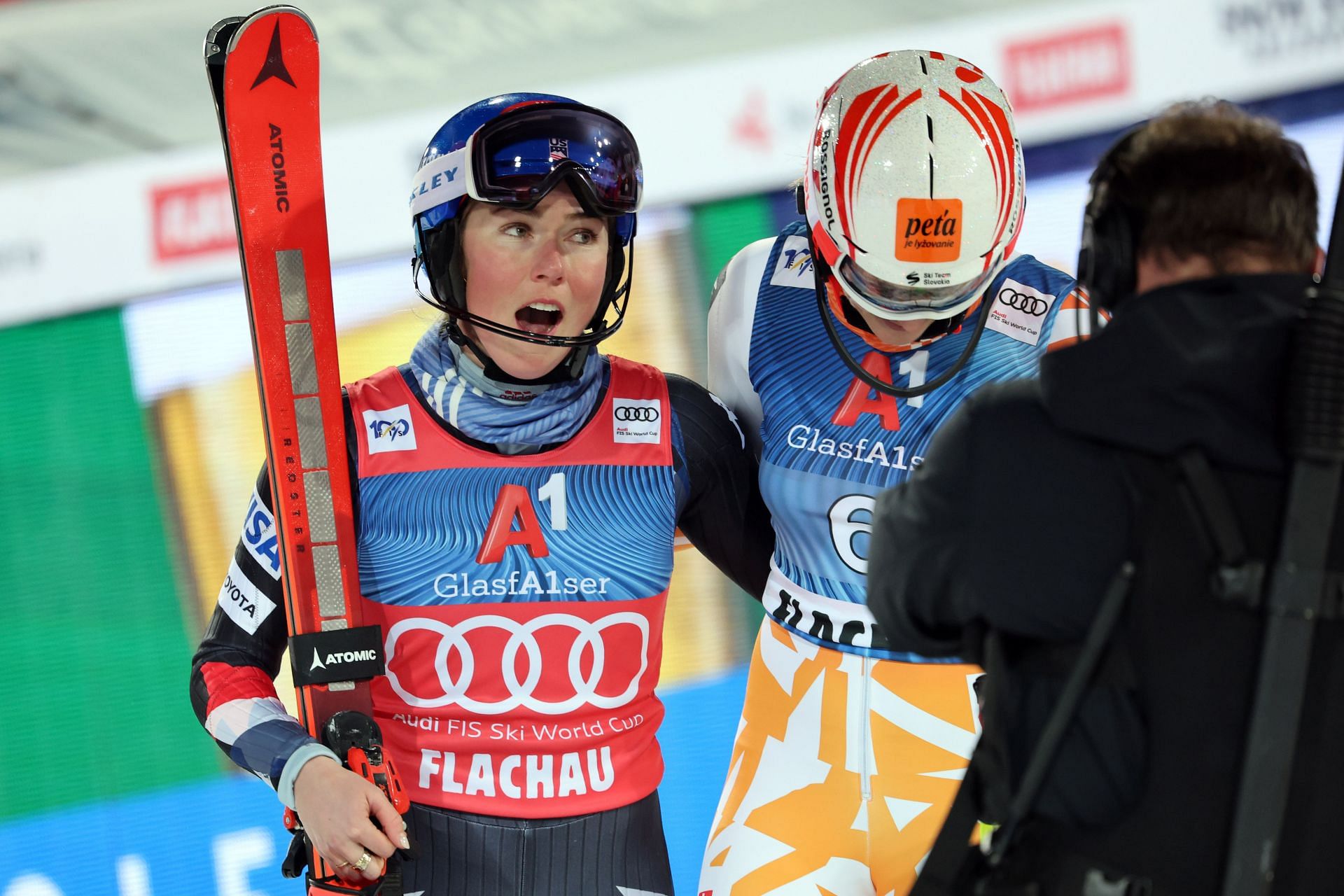 Shiffrin and Vlhova at Audi FIS Alpine Ski World Cup - Women's Slalom in Austria