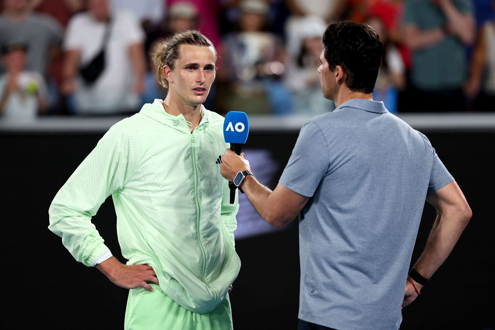 Alexander Zverev (L) at the 2024 Australian Open