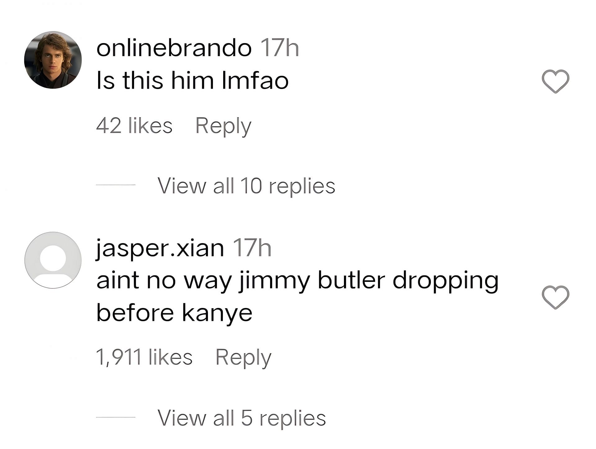 reaction on Jimmy Butler&#039;s latest port(via Instagram @jimmybutler)