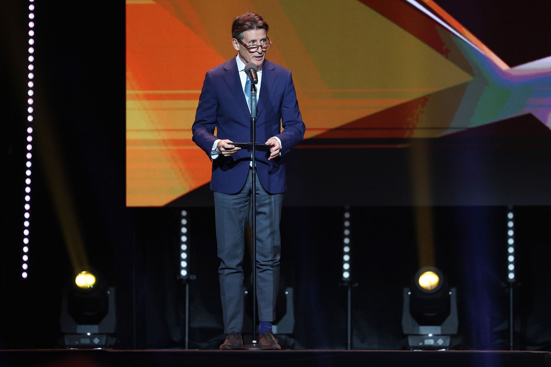 Sebastian Coe at the Golden Tracks Awards