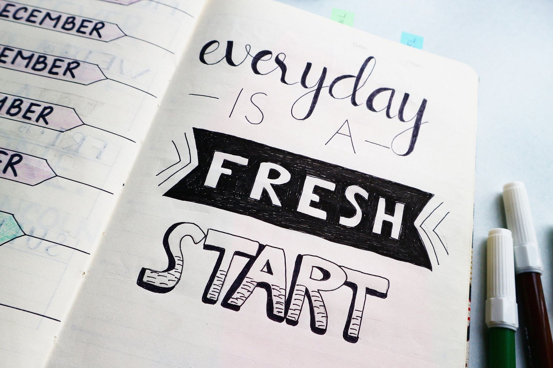 Everyday is a fresh start (Image via Pexels)