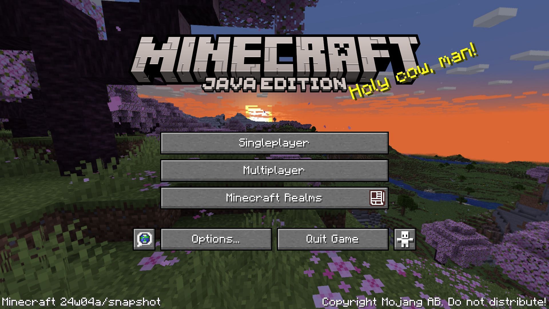 The main menu of snapshot 24w04a (Image via Mojang)