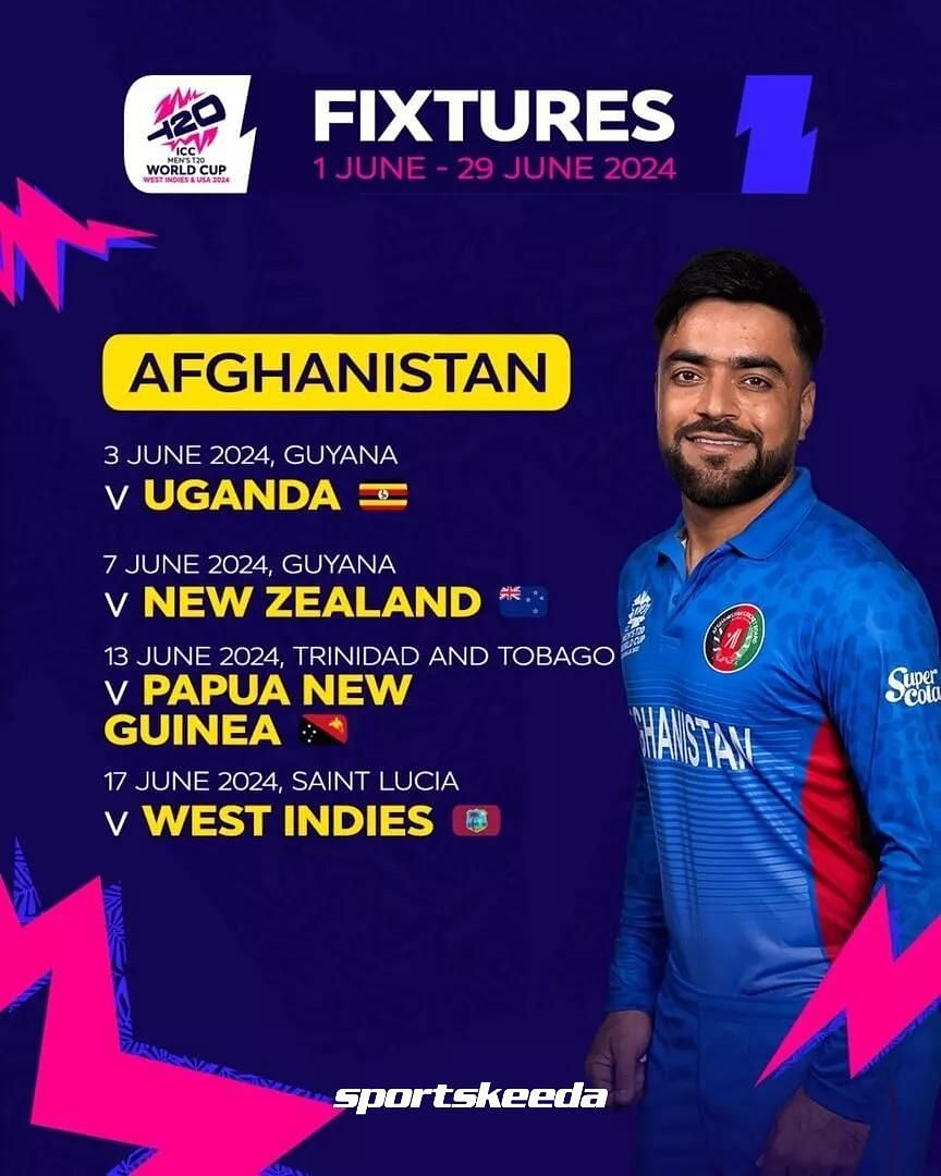 Afghanistan T20 World Cup 2024 Schedule, Match Time & Venue