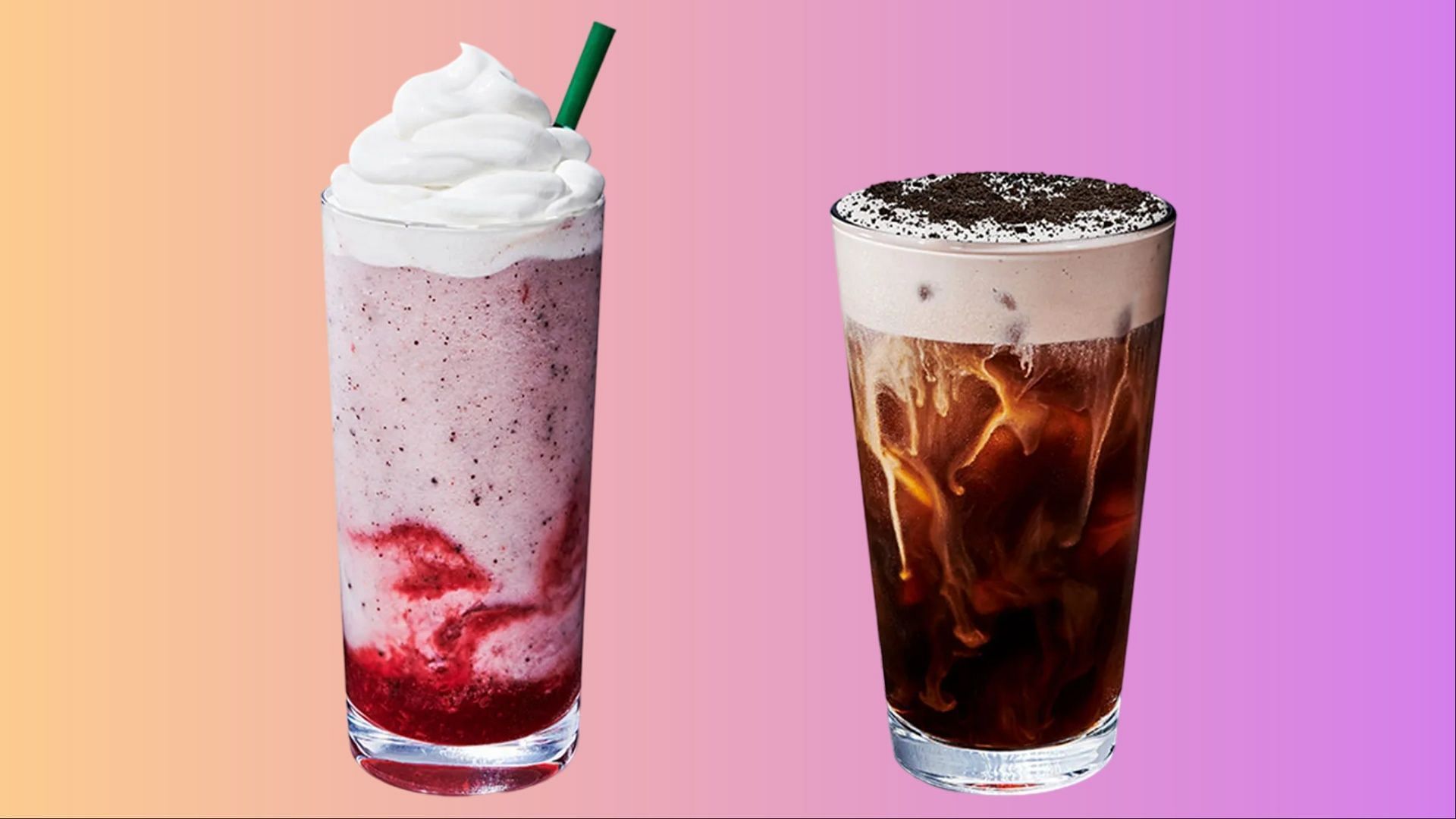 The new Love at First Sip duo is based around chocolatey flavors (Image via Starbucks)