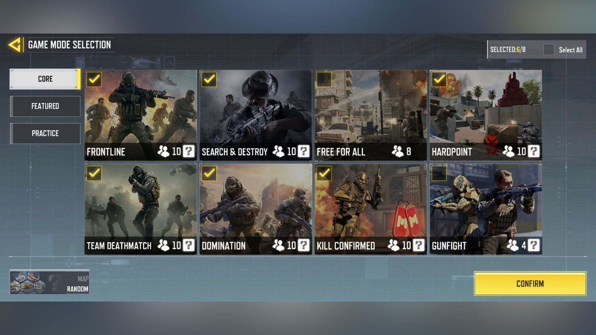 An in-game screenshot of various game modes in COD Mobile Multiplayer (Image via Activision)