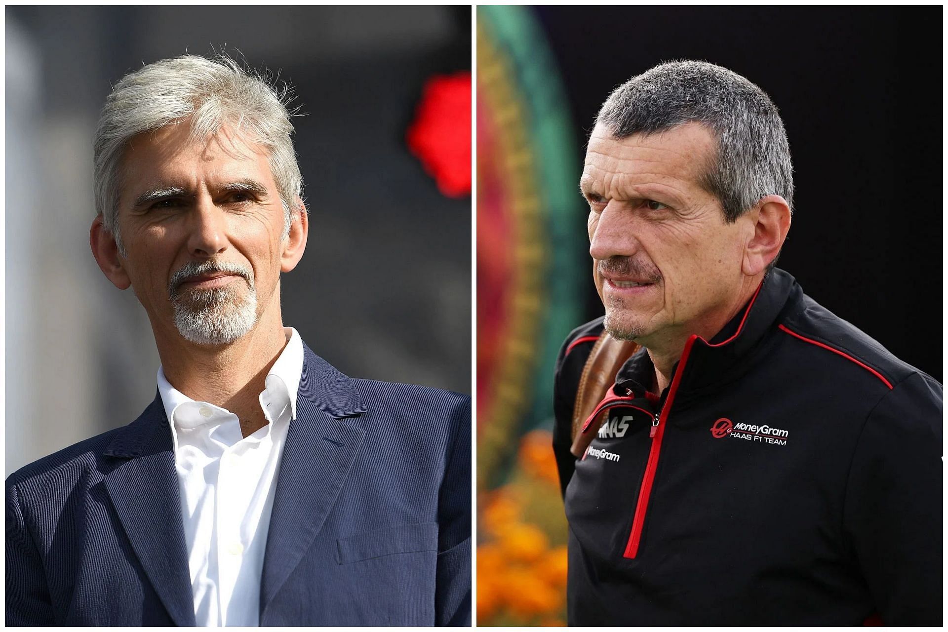 Damon Hill (L) and Guenther Steiner (R) (Collage via Sportskeeda)