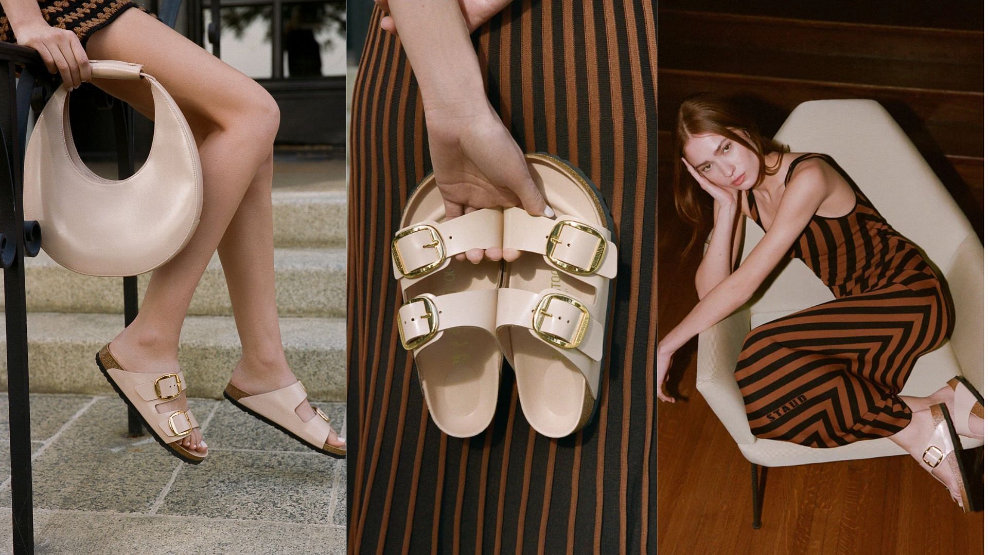 Birkenstock x Staud big buckle sandal collection