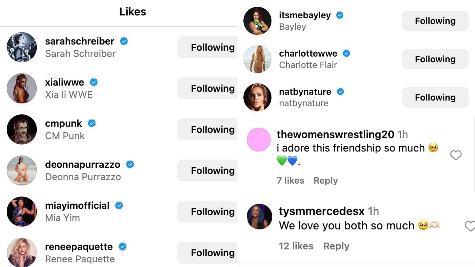 WWE Superstars react to Sasha Bank&#039;s post [Image: Sasha Bank&#039;s Insta]