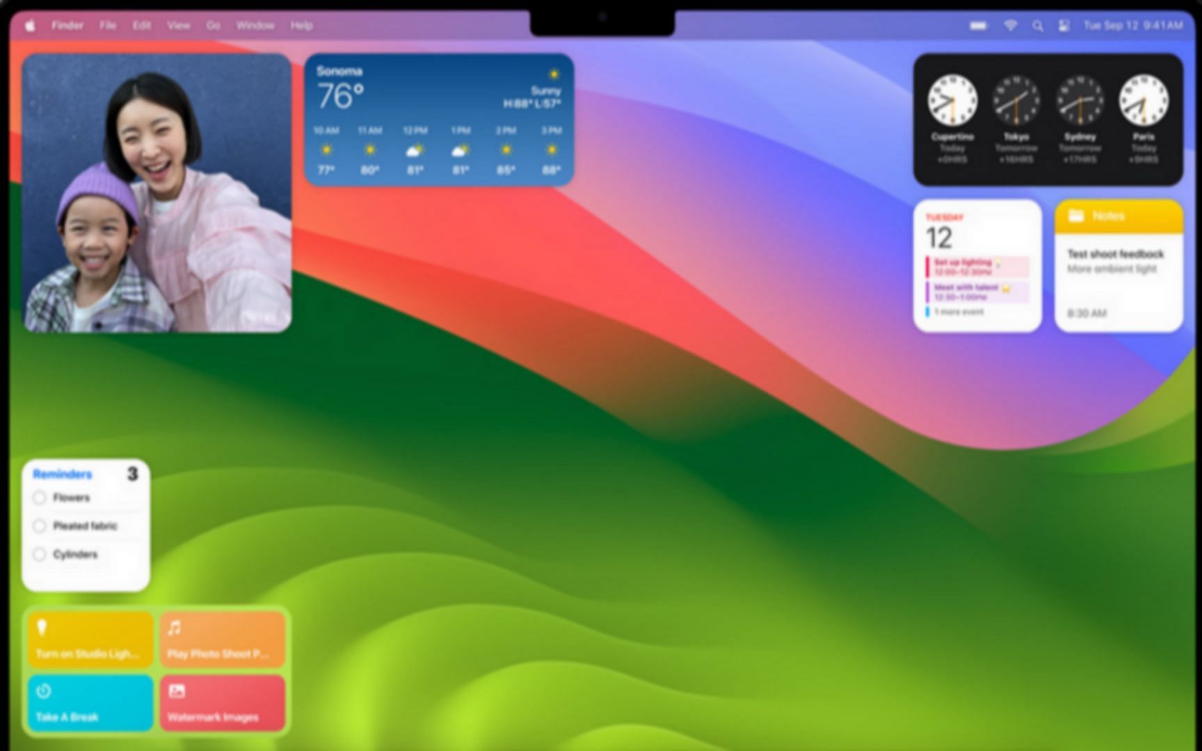 macOS Sonoma Desktop Widgets (Image via Apple)