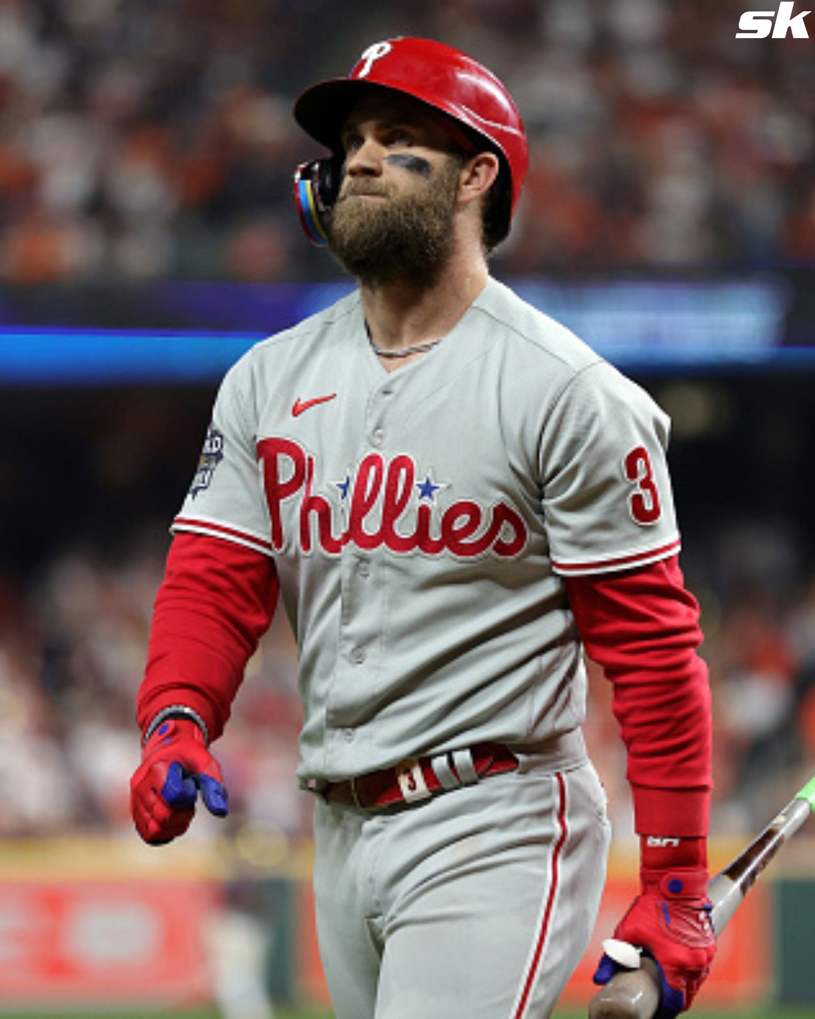 Bryce Harper after striking out against Houston Astros in the 2022 WS