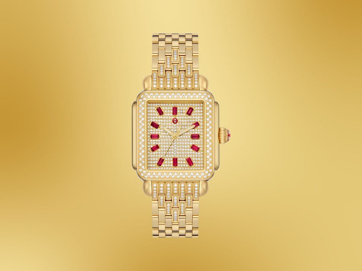 The Deco diamond and Ruby bracelet watch (Image via Nordstrom)
