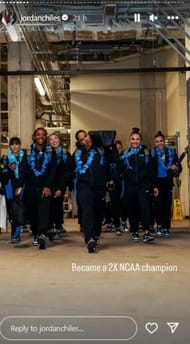 Screenshot of Jordan Chiles' Instagram story.